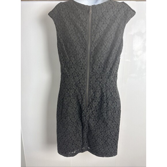 Benetton Womens Cotton Black Lace Dress Med‎ Classic Minimalist Feminine Career - Picture 4 of 12